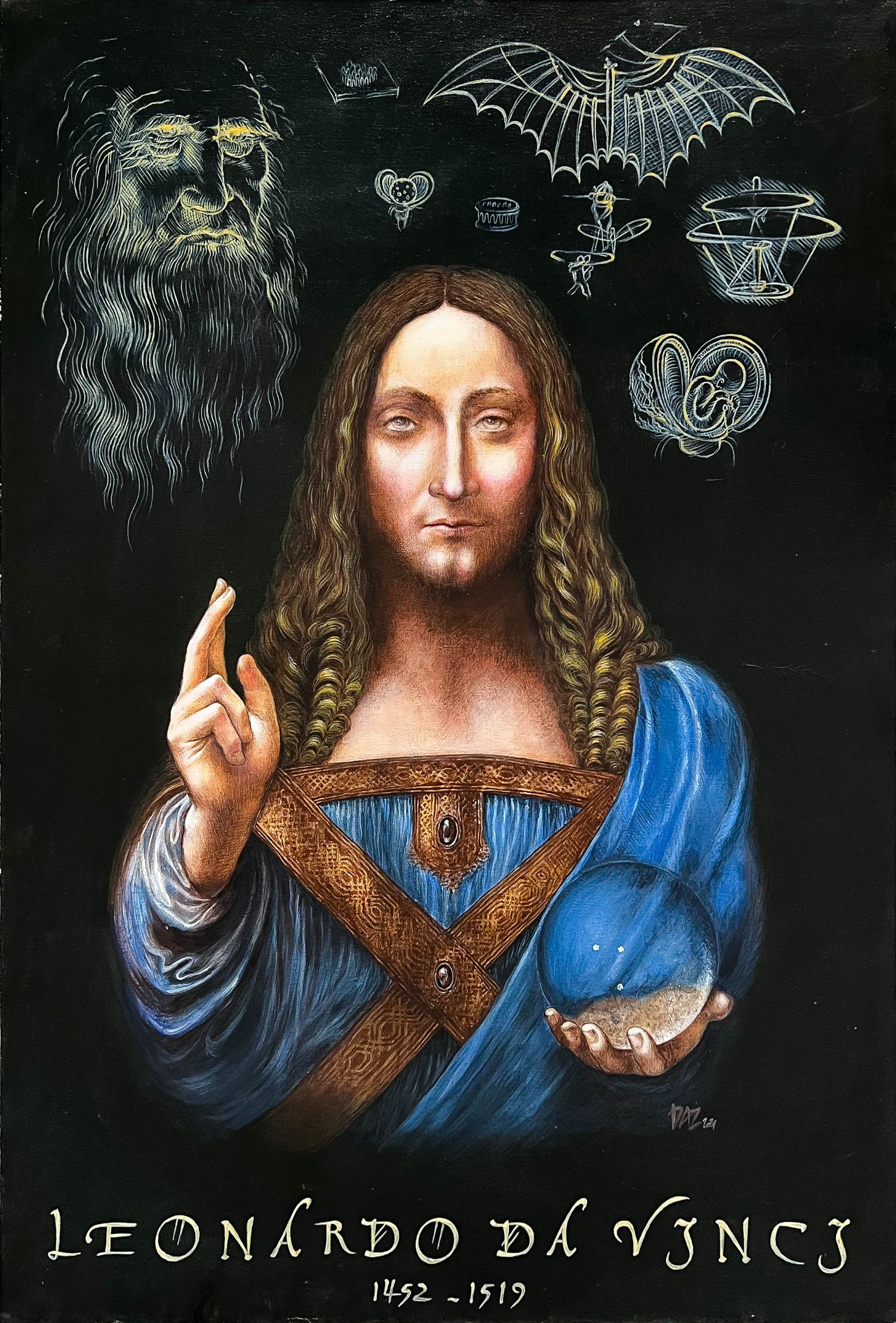 Salvator Mundi by DAZ-Oil on Canvas